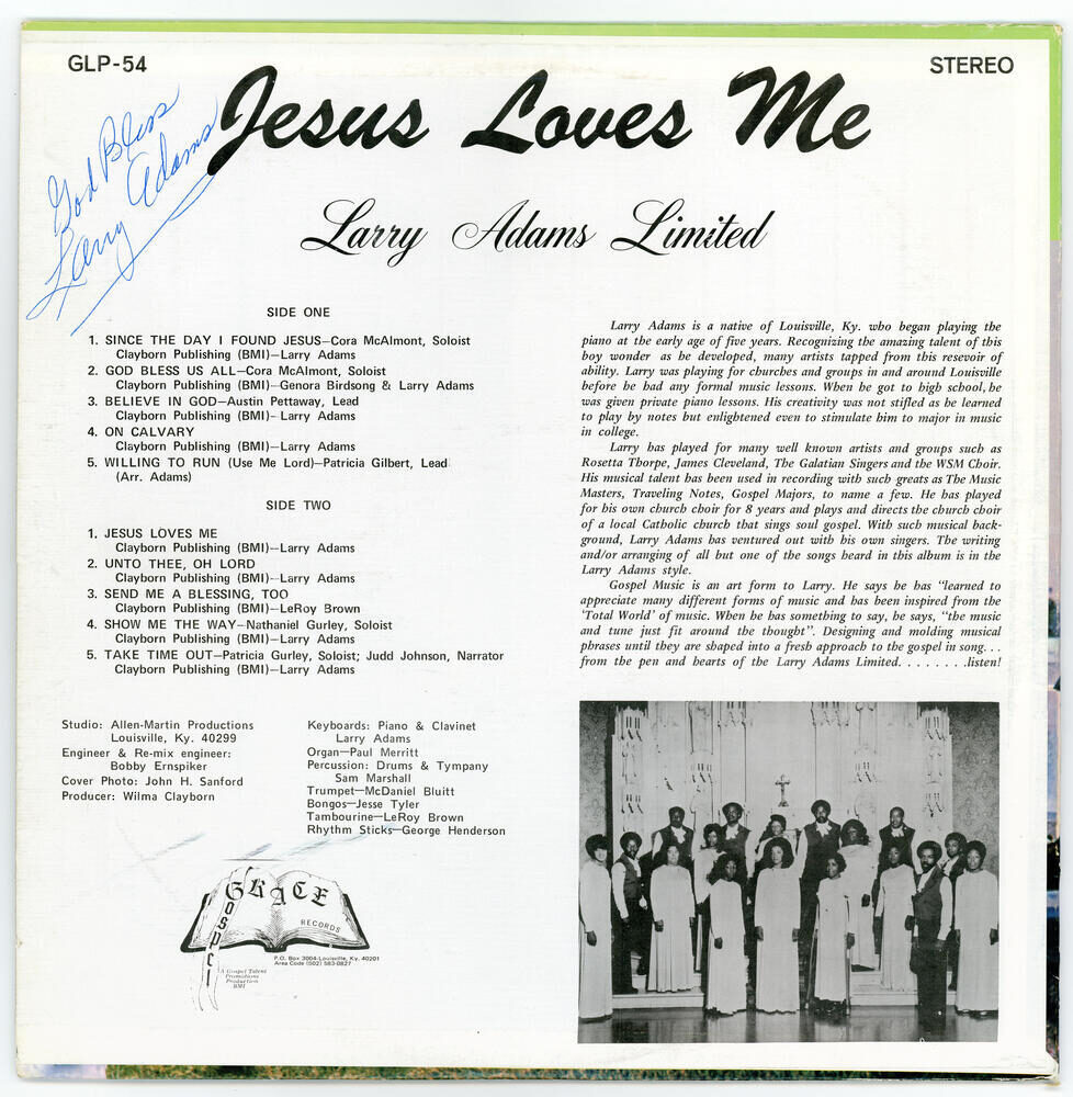 Larry Adams Ltd Back Cover