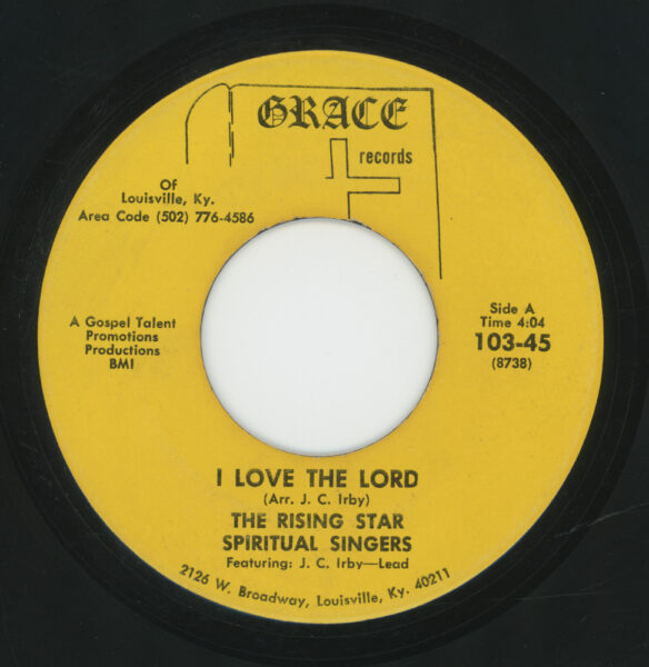Album scan: The Rising Star Spiritual Singers I Love The Lord Grace 103 45 8738